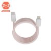 AVAX KAB AVAX CB611P MAGNETY 27W USB-C - LIGHTNING mágneses gyorstöltő kábel, fonott, rózsaszín - 1m