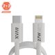 AVAX KAB AVAX CB611W MAGNETY 27W USB-C - LIGHTNING mágneses gyorstöltő kábel, fonott, fehér - 1m