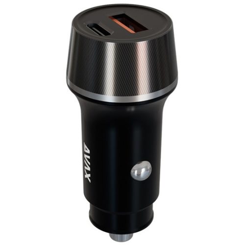 AVAX CHG AVAX CC304B CARLY USB-C (PD3.0)+USB-A (QC) 38W autós töltő, fekete