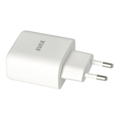 AVAX CHG AVAX CH360 SPEEDY 65W GaN hálózati töltő USB A (QC)+Type C (PD3.0), fehér
