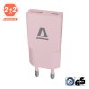 AVAX CHG AVAX CH641P NANO SLIM 30W töltő adapter USB-C (PD3.0)+USB-A (QC3.0), rózsaszín