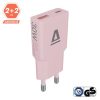 AVAX CHG AVAX CH641P NANO SLIM 30W töltő adapter USB-C (PD3.0)+USB-A (QC3.0), rózsaszín