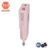 AVAX CHG AVAX CH641P NANO SLIM 30W töltő adapter USB-C (PD3.0)+USB-A (QC3.0), rózsaszín