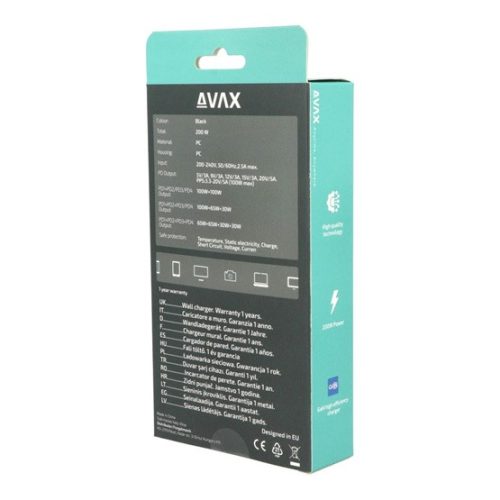 AVAX CHG AVAX DC637 DESKY+ 4xType C (PD 3.0) 200W GaN gyorstöltő elosztó - Dobozsérült termék