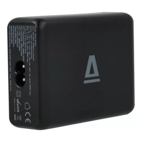 AVAX Hálózati töltő 4xUSB-C 200W Gyorstöltő fekete