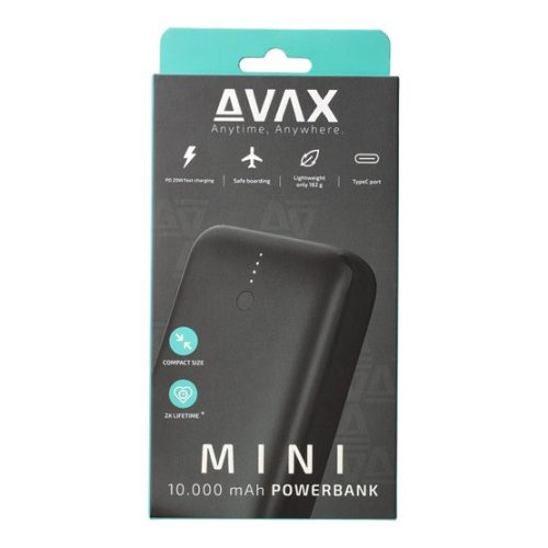 AVAX CHG AVAX PB105B MINI PD/Type-C 20W gyorstöltő Powerbank 10.000mAh, fekete