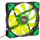 Akyga 12cm (120mm) MOLEX 33 LED ventilátor, zöld - AW-12E-BG