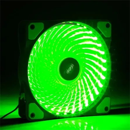 Akyga 12cm (120mm) MOLEX 33 LED ventilátor, zöld - AW-12E-BG