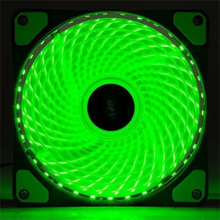 Akyga 12cm (120mm) MOLEX 33 LED ventilátor, zöld - AW-12E-BG