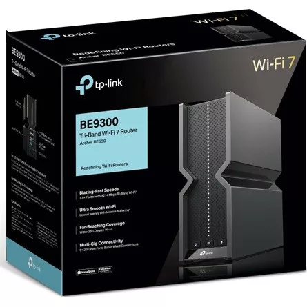 TP-LINK Wireless Router Tri-Band BE9300 1xWAN(2.5Gbps) + 4xLAN(2.5Gbps) + 1xUSB 3.0, Archer BE550