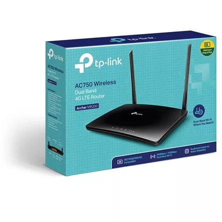 TP-LINK 3G/4G Modem + Wireless Router Dual Band AC750 1xWAN/LAN(100Mbps) + 3xLAN(100Mbps), Archer MR200