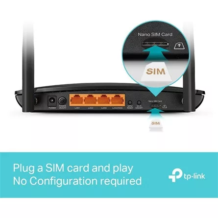 TP-LINK 3G/4G Modem + Wireless Router Dual Band AC1200 1xWAN/LAN(1000Mbps) + 3xLAN(1000Mbps), Archer MR500