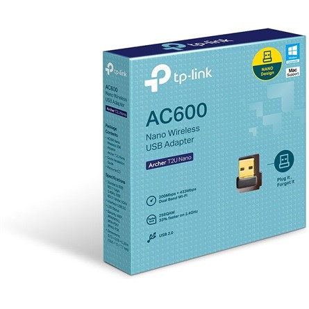 TP-LINK Wireless Adapter USB Dual Band AC600, Archer T2U NANO