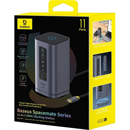 Baseus Spacemate 11-in-1 HUB és töltőállomás, szürke
