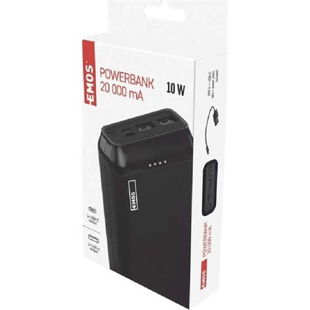 Emos B0527B ALPHA2 20, 20000 mAh, 10 W, fekete powerbank
