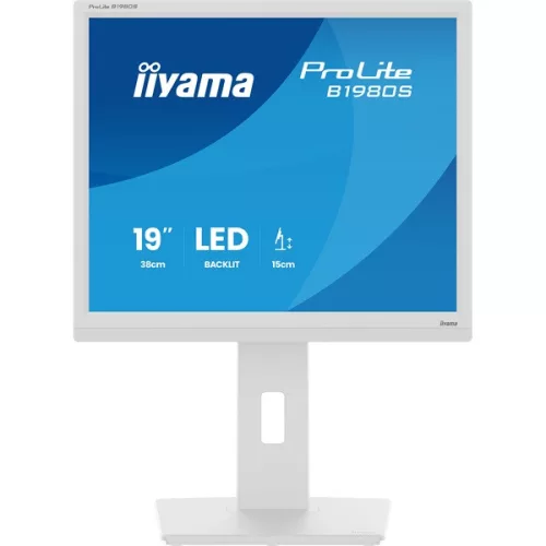 iiyama Prolite monitor, TN,  19", 1980S-W1, 1280x1024, 5:4, 250cd, 3ms, HDMI/DP, fehér