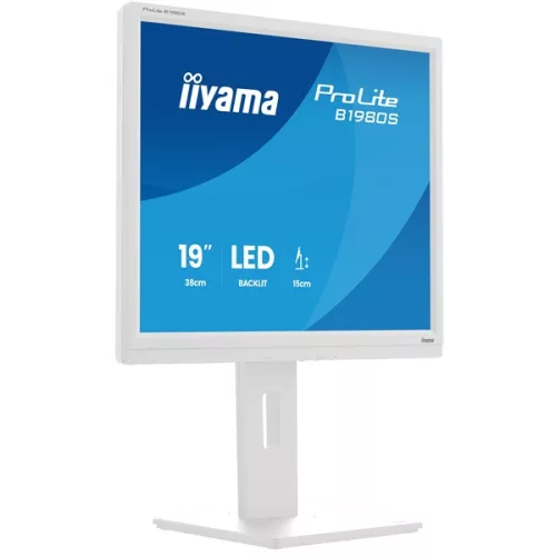 iiyama Prolite monitor, TN,  19", 1980S-W1, 1280x1024, 5:4, 250cd, 3ms, HDMI/DP, fehér