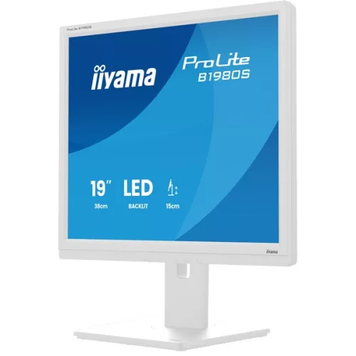iiyama Prolite monitor, TN,  19", 1980S-W1, 1280x1024, 5:4, 250cd, 3ms, HDMI/DP, fehér