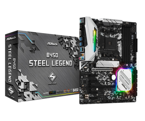 ASROCK Alaplap AM4 B450 STEEL LEGEND AMD B450, ATX