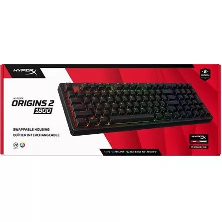 HP HYPERX vezetékes mechanikus gaming billentyűzet Origins 2 1800 RGB - brit lokalizáció