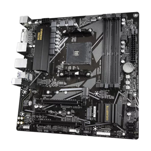Gigabyte Alaplap - AMD B550M DS3H AM4 (B550, 4xDDR4 4000MHz, RAID, 6xSATA3, M.2, 6xUSB2.0, 6xUSB3.2)