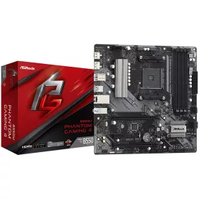   ASROCK Main Board Desktop B550M PHANTOM GAMING 4 (AM4, B550, 4xDDR4, 1xPCIe 4.0 x16, 1xPCI 3.0x16, 1xPCIe 3.0x1, 4xSATA, 1xM.2 PCIe Gen4x4, 1xM.2, 8xUSB3.2 Gen1, 6xUSB2.0, HDMI, DP, GLAN, mATX...