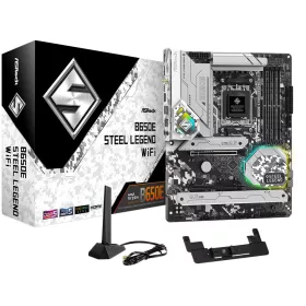   ASROCK MB Desktop B650E Steel Legend, AM5, 4x DDR5, 1x PCIe 5.0 x16, 1x PCIe 3.0 x16, 1x Blazing M.2(PCIe Gen5x4), 2x Hyper M.2(PCIe Gen4x4), 2x SATA3 6.0 Gb/s, 7.1 CH HD Audio, 1x HDMI, 1x Di...