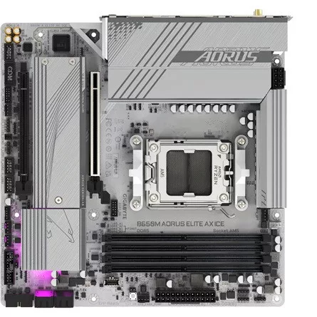 Gigabyte B650M AORUS ELITE AX ICE desktop alaplap microATX