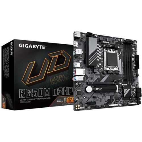 Gigabyte Alaplap - AMD B650M D3HP AM5 (B650, 2xDDR5 5200MHz, RAID, 4xSATA3, M.2, 6xUSB2.0, 7xUSB3.1)