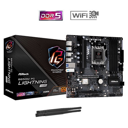 ASROCK Alaplap AM5 B650M PG LIGHTNING WIFI AMD B650, mATX