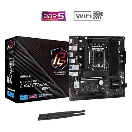 ASROCK Alaplap S1700 B760M PG LIGHTNING WIFI INTEL B760, mATX