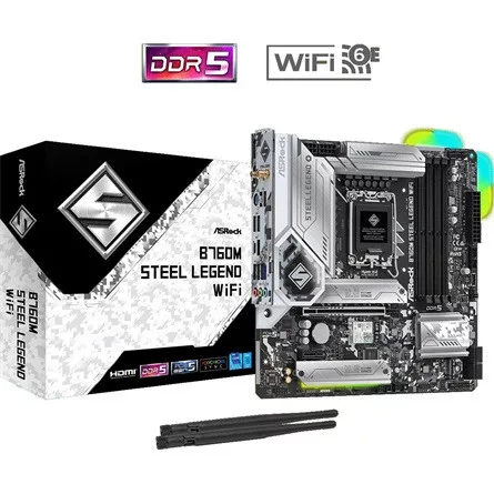 ASROCK Alaplap S1700 B760M STEEL LEGEND WIFI INTEL B760, mATX