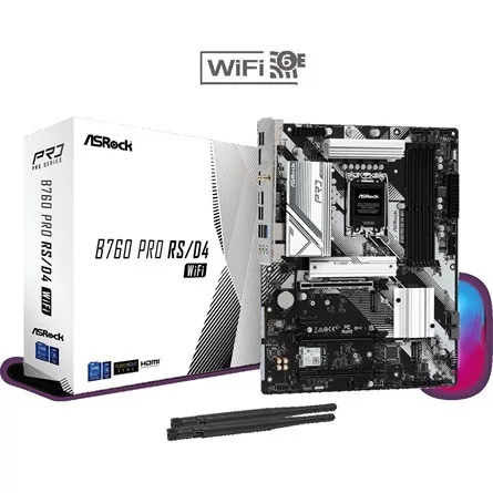 ASROCK Alaplap S1700 B760 PRO RS/D4 WIFI INTEL B760, ATX