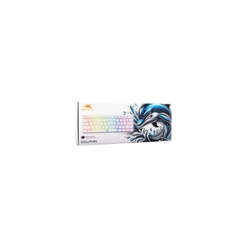 Baracuda DOLPHIN-W/R-US, BGK-03211W/R-US  fehér mechanikus gamer billentyűzet piros kapcsolóval, angol