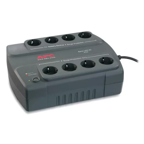 APC Back-UPS BE400-GR (ES) (4+4 Schuko) 400VA (240 W) 230V Power-Saving OFFLINE szünetmentes tápegység, torony