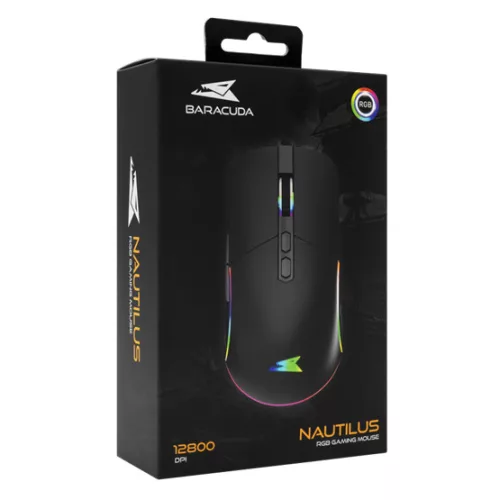 BARACUDA W029912 NAUTILUS-B BGM-011B fekete/12800 dpi 6D gamer egér