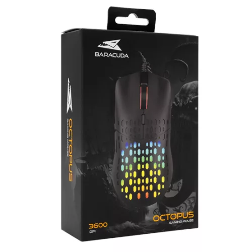 BARACUDA W029905 OCTOPUS-B, BGM-021B gamer egér,7D, fekete, 3200 dpi