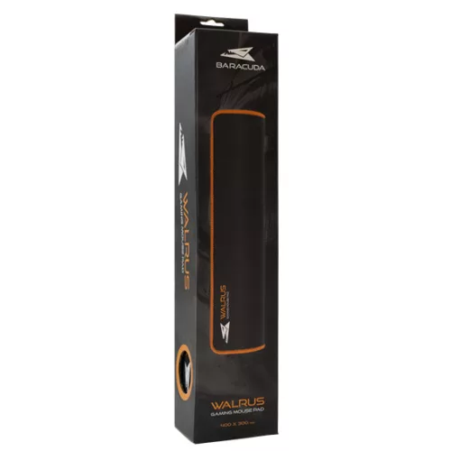 BARACUDA W029915 WALRUS-L, BGMP-21 fekete/narancs szegély gamer szövet egérpad 400x300mm