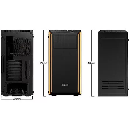 BE QUIET! Ház Midi ATX Pure Base 600 Tápegység nélkül, Fekete Üvegfalú