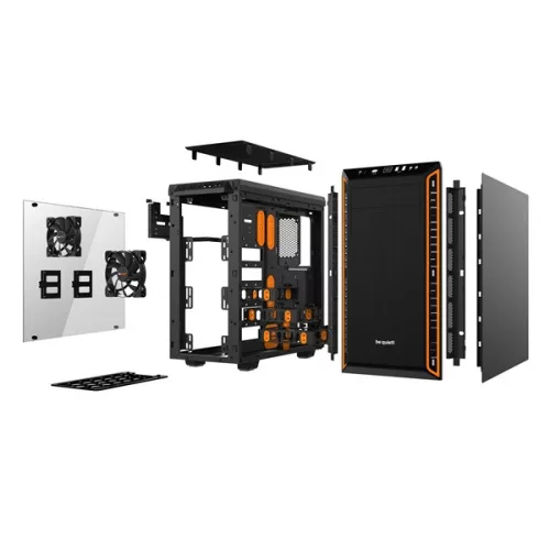 BE QUIET! Ház Midi ATX Pure Base 600 Tápegység nélkül, Fekete Üvegfalú