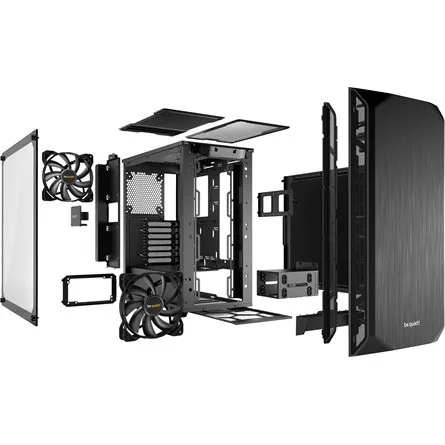 BE QUIET! Ház Midi ATX Pure Base 500 Tápegység nélkül, Fekete Üvegfalú