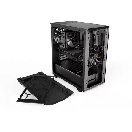 BE QUIET! Ház Midi ATX Pure Base 500 Tápegység nélkül, Fekete Üvegfalú
