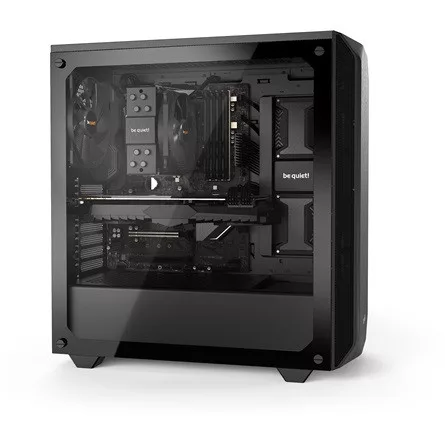 BE QUIET! Ház Midi ATX Pure Base 500 Tápegység nélkül, Fekete Üvegfalú