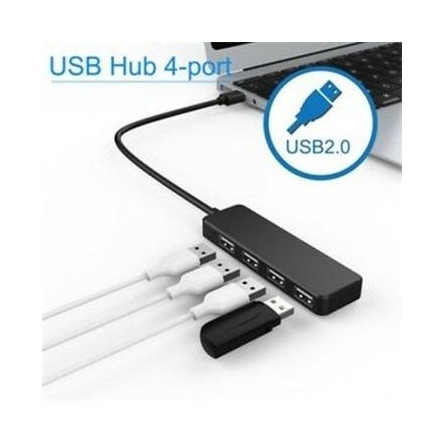 BlackBird BH1304 4-portos USB2.0 hub fekete