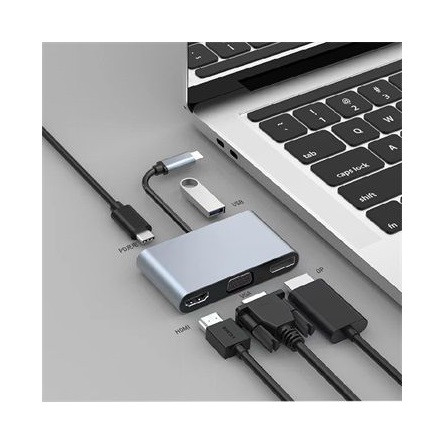 BlackBird BH1357 5-in-1 5-port USB-C dokkoló ezüst