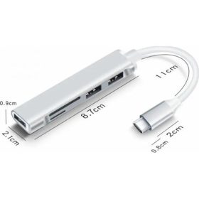   BLACKBIRD USB 3.0 Type-c multiport hub 5in1 3xUSB3.0, SD, TF, ezüst