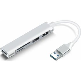   BLACKBIRD USB 3.0 multiport hub 5in1 3xUSB3.0, SD, TF, ezüst, aluminium ház