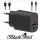 BLACKBIRD Hálózati Adapter T131 25W + Type-C + Lightning kábel 1m, Fekete