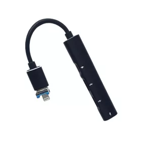   BLACKBIRD Adapter USB3.0/Lightning, 2xUSB, 1xUSB-C, 1xLightning, Fekete