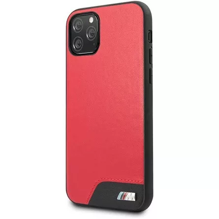 BMW iPhone 11 Pro sima piros kemény műbőrtok
